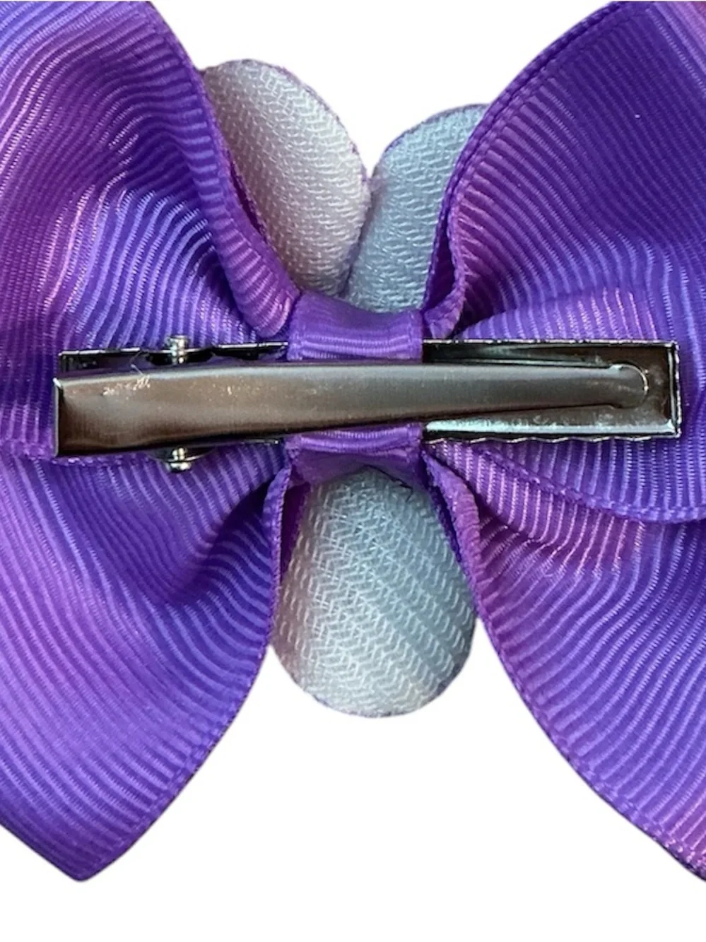 Purple Flower Bow Hair Clips - Set of 2 New On Card